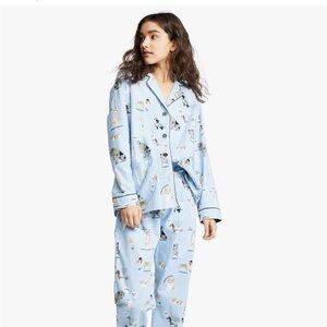 Dog PJs with Fun Dog and Hanukkah Illustrations - Blue PJ Salvage